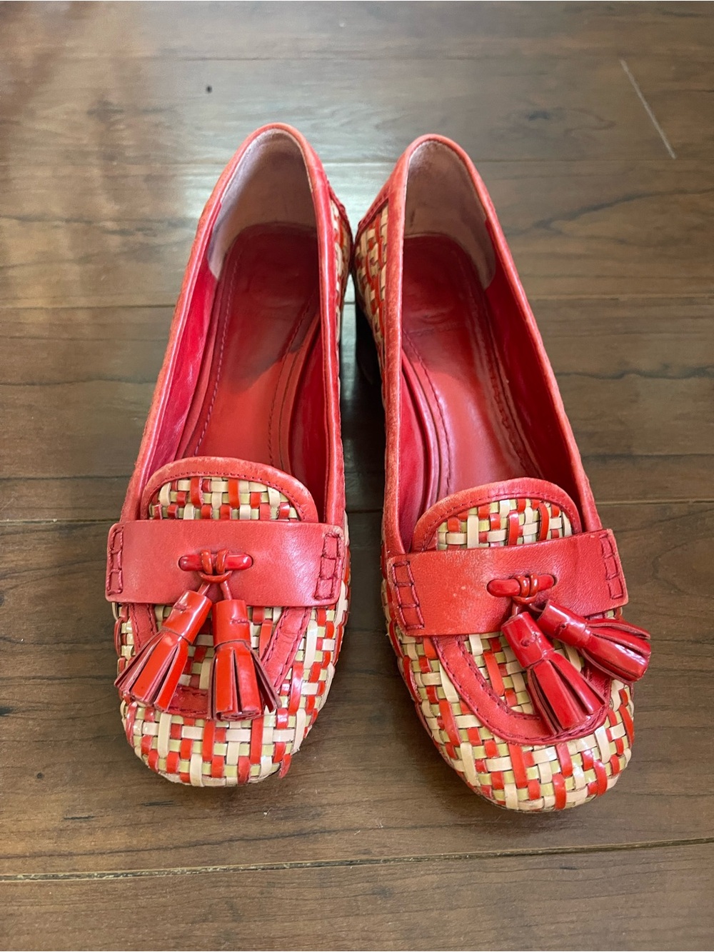 Tory Burch Red Heeled Loafers